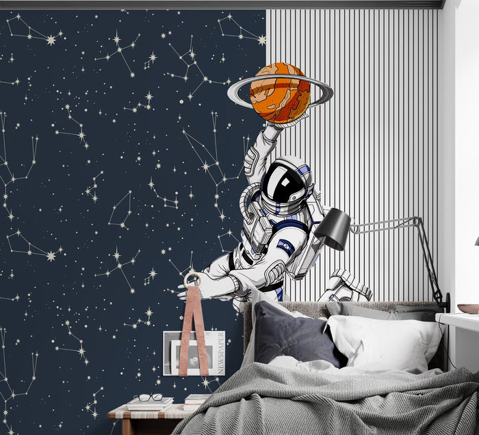 Astronaut & Constellations Wallpaper: Outer Space Mural