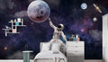 Astronaut Moon & Space 3D Wallpaper: Solar System Mural