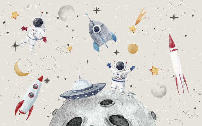 Astronaut & Planets Wallpaper: Space Mural
