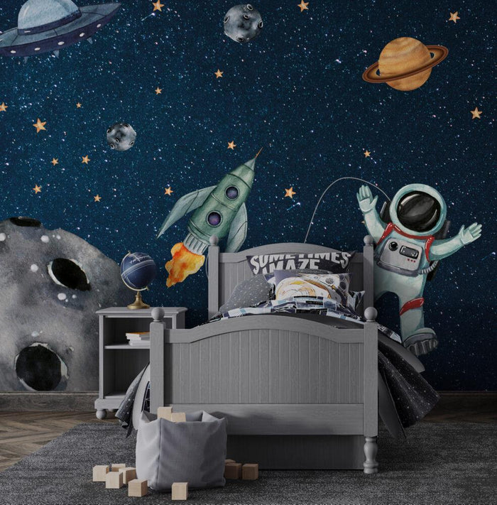 Astronaut Wallpaper: Planets, Stars, Solar System Mural