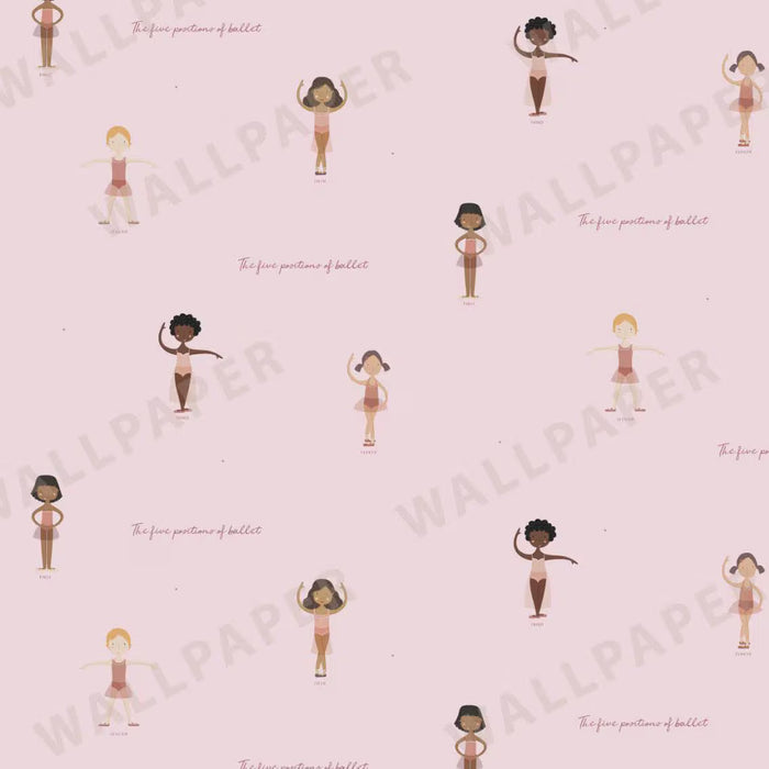 Ballet Pink Wallpaper: Girls' Nursery, Removable Wallpaper