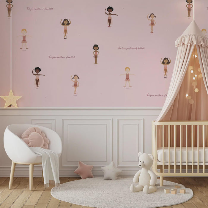 Ballet Pink Wallpaper: Girls' Nursery, Removable Wallpaper