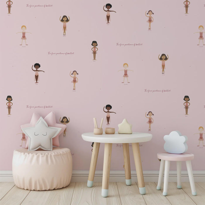 Ballet Pink Wallpaper: Girls' Nursery, Removable Wallpaper