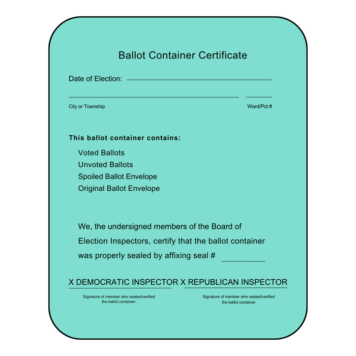 Ballot Container Certificate (FM-311)