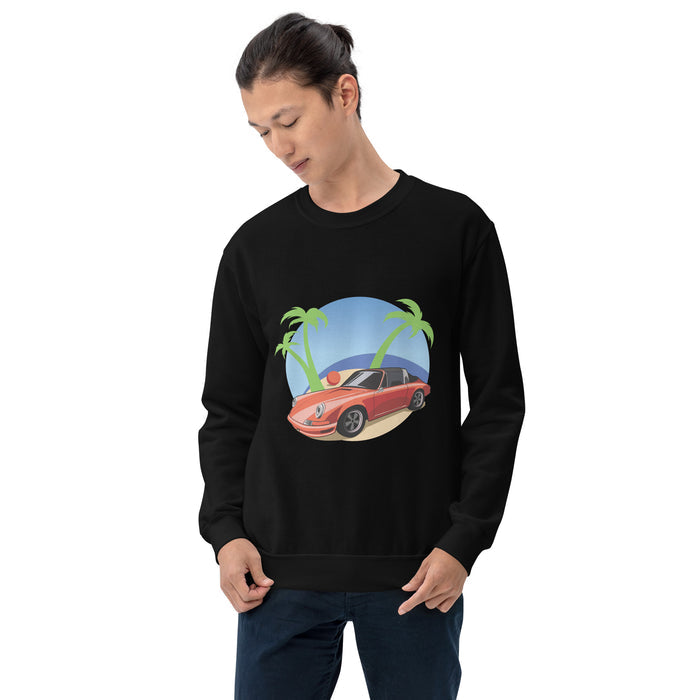 Beach Cruiser Porsche 911 Targa Unisex Sweatshirt - Classic Porsche 911 Clothing & Accessory | Bexco Automotive