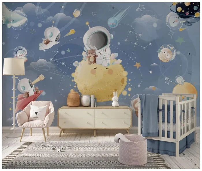 Bears in Space 3D Wallpaper: Solar System Stars Planets