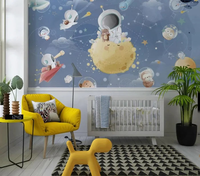 Bears in Space 3D Wallpaper: Solar System Stars Planets