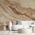 Beige Marble Accent Wall Mural: Light Stone Texture, Peel & Stick Wallpaper