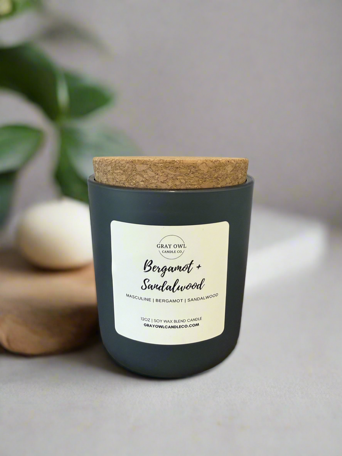 Bergamot + Sandalwood Wooden Wick Candle