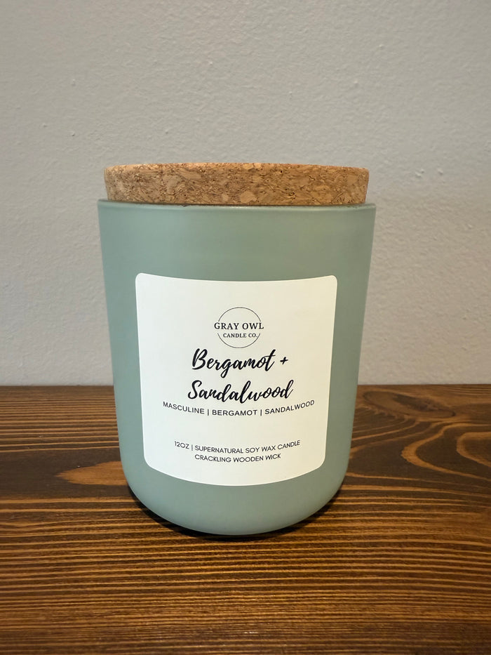 Bergamot + Sandalwood Wooden Wick Candle
