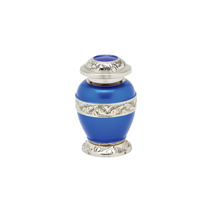 Berkshire Silver Blue Brass Keepsake Urn — ISU-RJ-0067