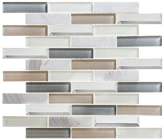 Bella Glass Tiles Beveled Castle Series BCA654 Newport Blue