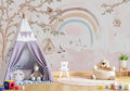 Bird's Nest Wallpaper Mural: Rainbow Tree Branch Peel & Stick