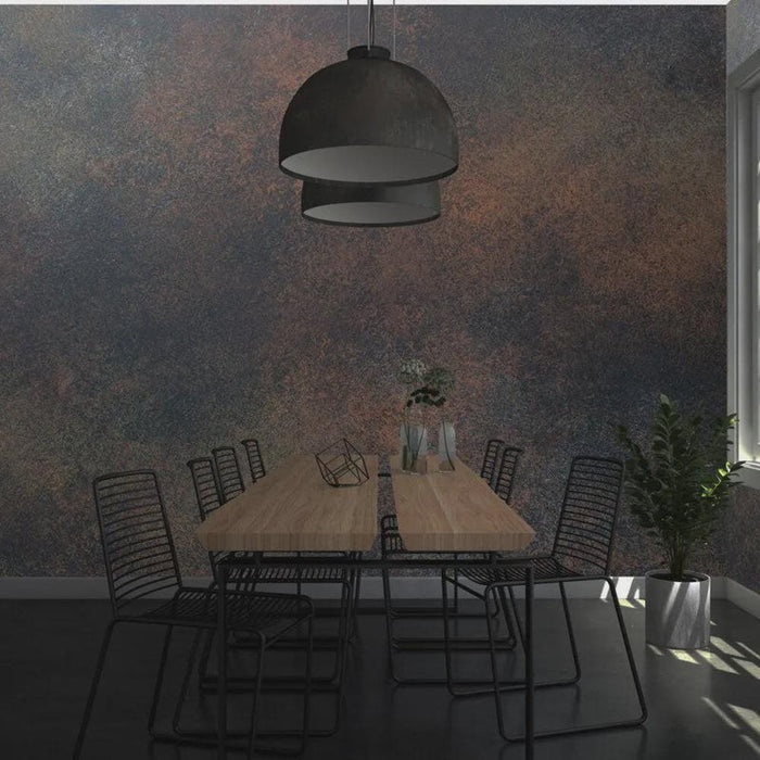 Black and Copper Concrete Wallpaper: Rusty Deco Art Wall Mural