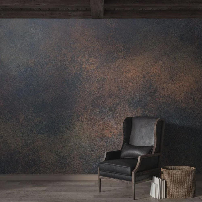 Black and Copper Concrete Wallpaper: Rusty Deco Art Wall Mural