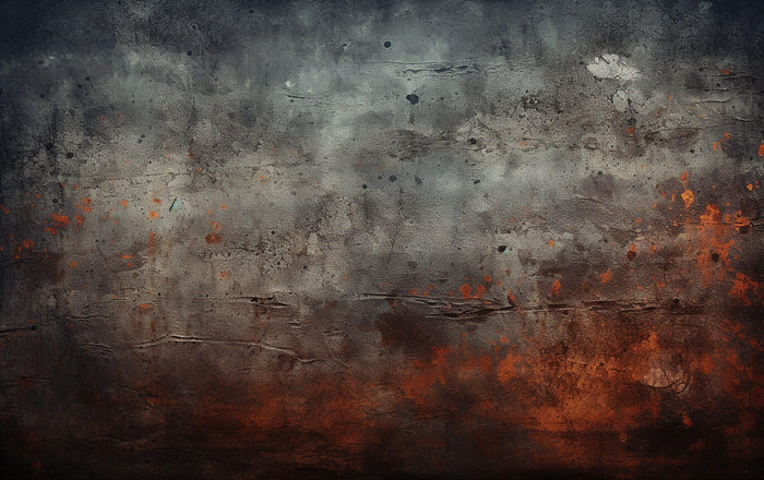 Black and Red Concrete-Look Wallpaper: Rusty Copper Tones, Deluxe Textured Wallpaper