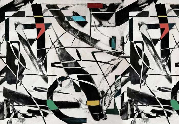 Black and White Abstract Wallpaper: Retro Vibe Peel and Stick Wall Decal