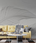 Black and White Feather Wallpaper Mural: Removable Wall Art