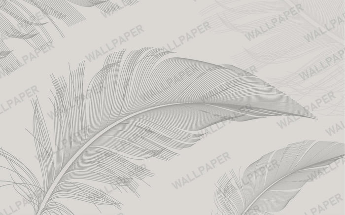 Black and White Feather Wallpaper Mural: Removable Wall Art