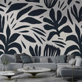 Black and White Floral Wallpaper: Retro Peel and Stick Wall Decal