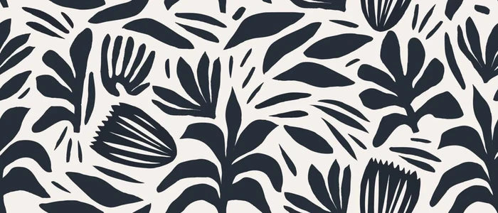 Black and White Floral Wallpaper: Retro Peel and Stick Wall Decal