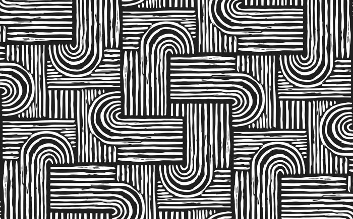 Black and White Geometric Stripe Wallpaper Mural: Modern Abstract Design