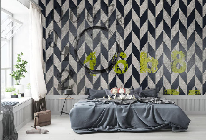 Black and White Geometric Wallpaper: Art Deco Peel and Stick