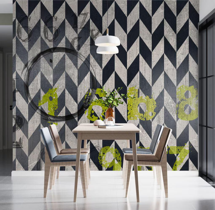 Black and White Geometric Wallpaper: Art Deco Peel and Stick