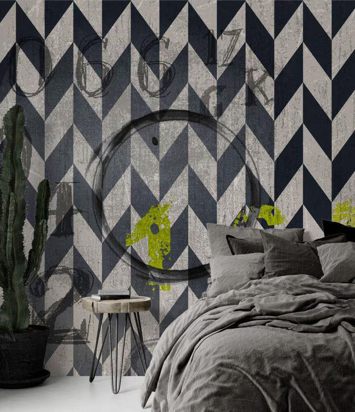 Black and White Geometric Wallpaper: Art Deco Peel and Stick