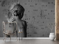 Black and White Woman Figure Wallpaper: Modern Body Line Art, Peel and Stick