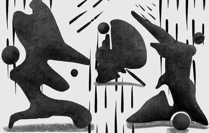 Black Human Figures Wallpaper: Retro Beige Peel and Stick Wall Decal