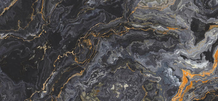 Black Marble Wallpaper: Gold Veins, Textured, Peel and Stick