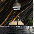 Black Marble Wallpaper with Gold Veins - Elegant Peel and Stick Wall Mural