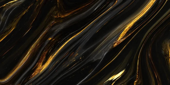 Black Marble Wallpaper with Gold Veins - Elegant Peel and Stick Wall Mural