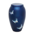 Blue Butterfly Mother of Pearl Urn — ISU-RJ-0140