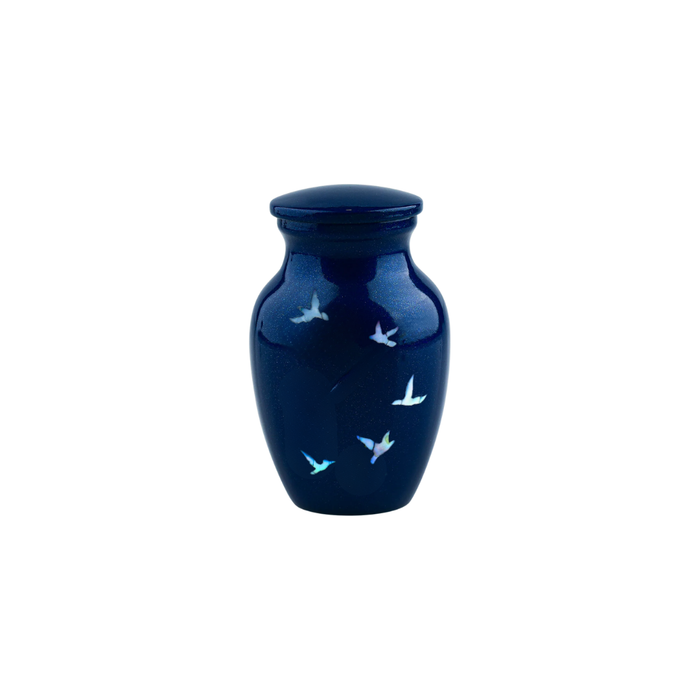 Blue Cycle of Life Mother of Pearl Keepsake — ISU-RJ-0145