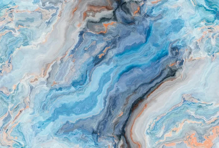 Blue Marble Wallpaper: Natural Stone Texture, Peel and Stick Mural
