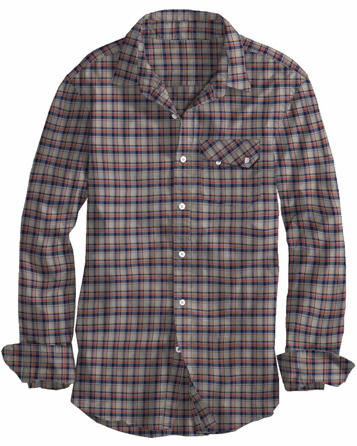 Blue Orange Tartan Checks On Yellow