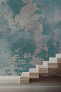 Blue-Toned Concrete-Look Wallpaper: Rusty Deco Art Wall Mural