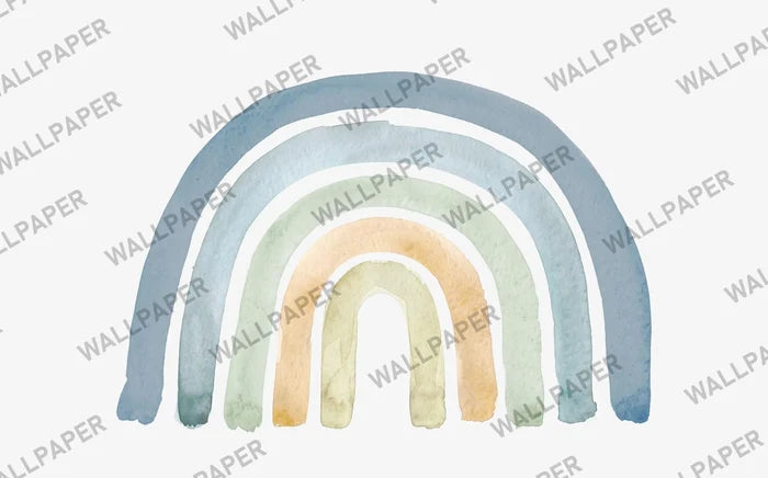 Blue Tones Rainbow Wallpaper: Nursery Decor, Peel and Stick