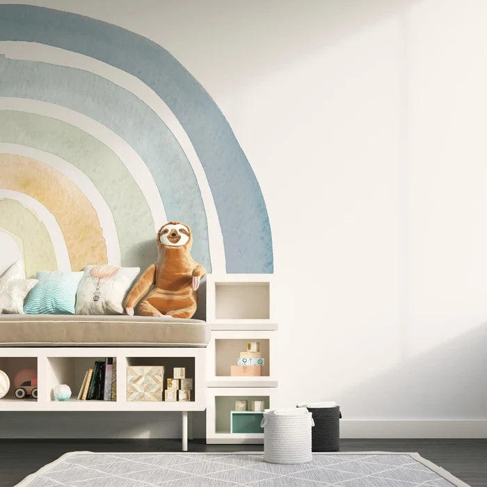 Blue Tones Rainbow Wallpaper: Nursery Decor, Peel and Stick