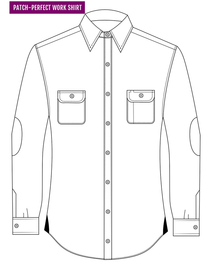 Blue Twill Flannel Work Shirt