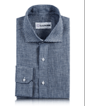 Blue White Gingham Linen Shirt