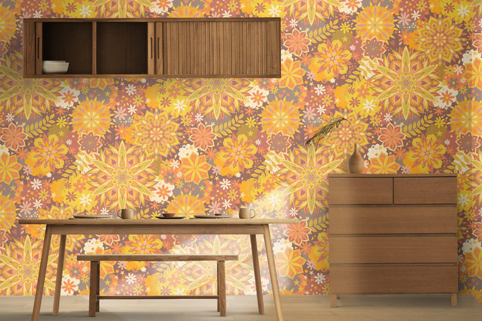 Boho Mandala Peel and Stick Wallpaper: Removable Indian Wall Decals