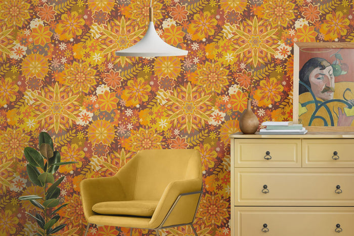 Boho Mandala Peel and Stick Wallpaper: Removable Indian Wall Decals