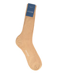 Bresciani  Cotton Rib Socks-Avana