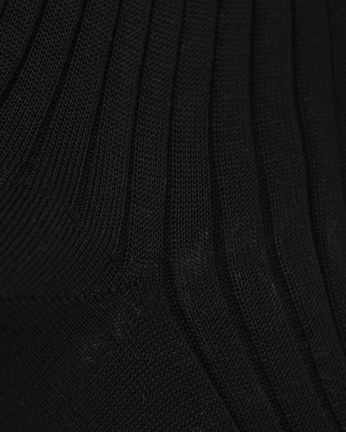 Bresciani  Cotton Rib Socks-Nero