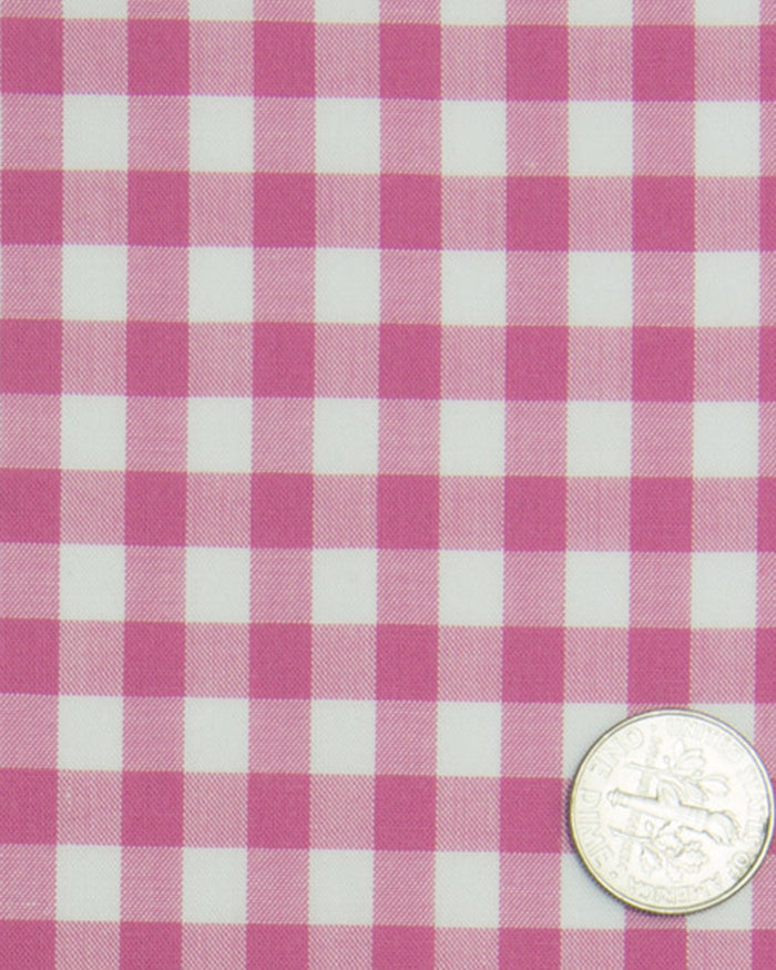 Bright Pink Bold Gingham on White
