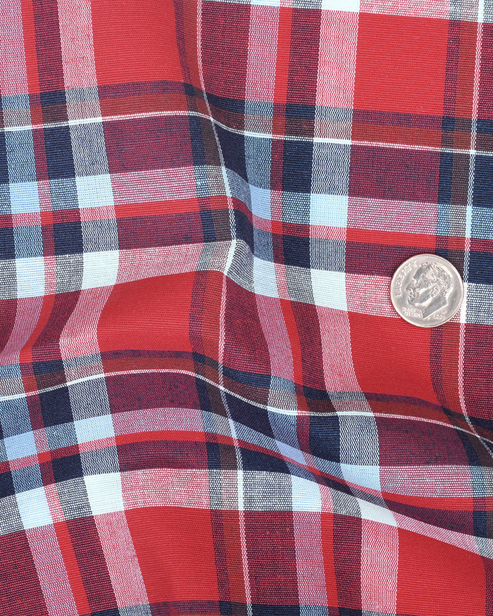 Bright Red Blue Madras Checks