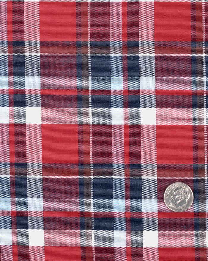 Bright Red Blue Madras Checks